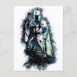 Postal Caballero Templario El guerrero heroico cruzado