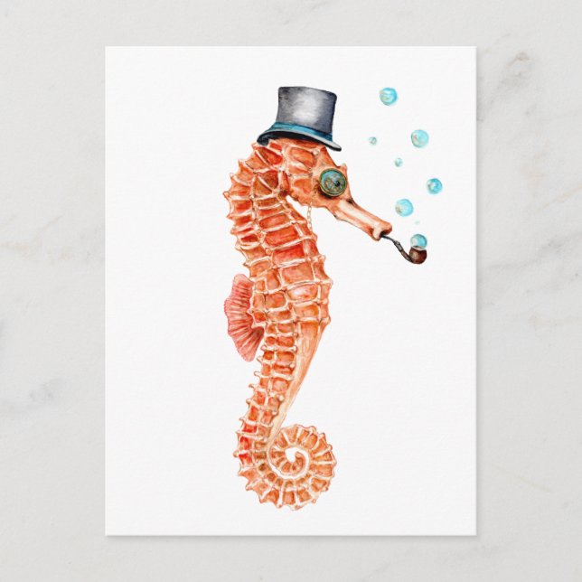 Postal Caballero victoriano Seahorse (Anverso)