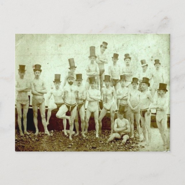 Postal Caballeros Nadadores (Anverso)