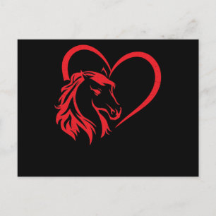 Postal Caballo Ama Cabeza de Caballo Corazón Montando Día