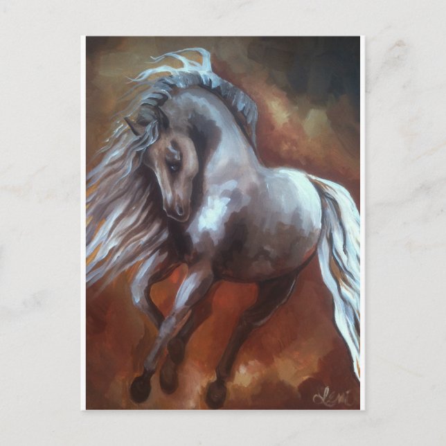 Postal Caballo andaluz por Leni Tarleton (Anverso)