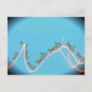 Postal Caballo antiguo y buggy 1870 Fantasy Trip on Neon