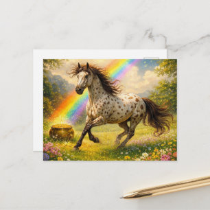 Postal Caballo Appaloosa y una olla de oro Día de San Pat