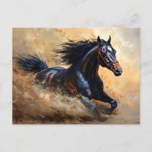 Postal Caballo Arábigo Galopando