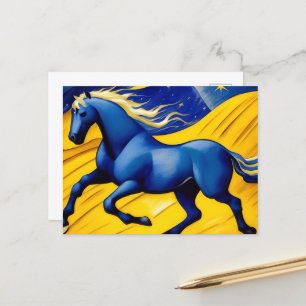 Postal Caballo azul