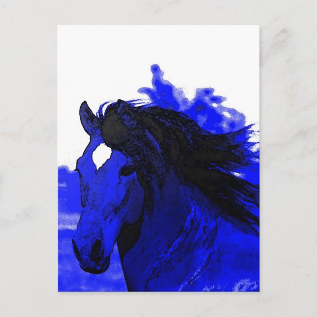 Postal Caballo azul (Anverso)