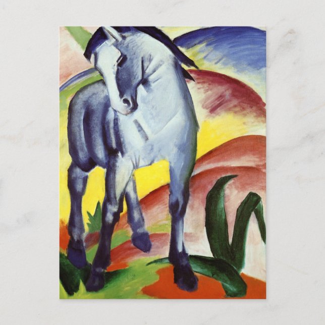 Postal Caballo azul (Anverso)