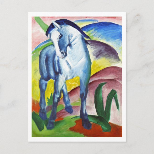 Postal Caballo Azul de Franz Marc (1911) (Anverso)
