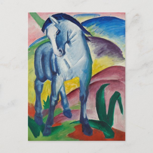 Postal Caballo azul de Franz Marc, Bella Artes de la époc (Anverso)