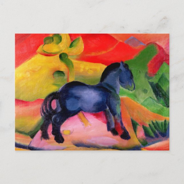 Postal Caballo Azul pequeño, 1912 (Anverso)