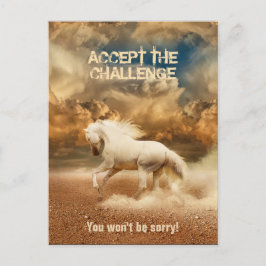 Postal Caballo blanco salvaje cruzando el desierto - cole