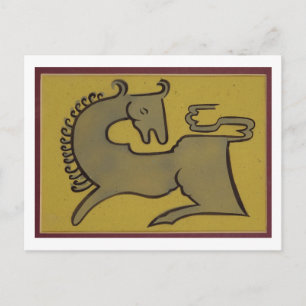 Postal Caballo (bolígrafo, tinta y aguijón en papel)