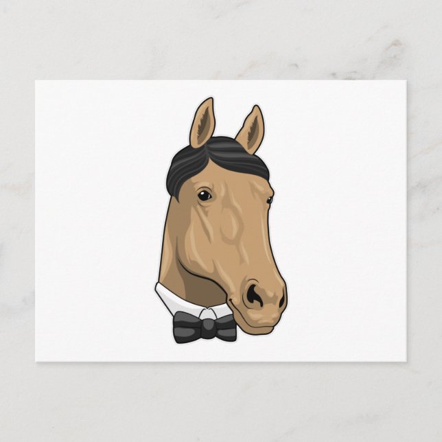 Postal Caballo como Caballero con corbata (Anverso)