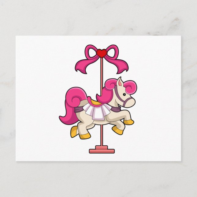 Postal Caballo como caballito de carrusel.PNG (Anverso)