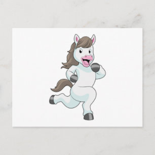 Postal Caballo como corredor en carrera