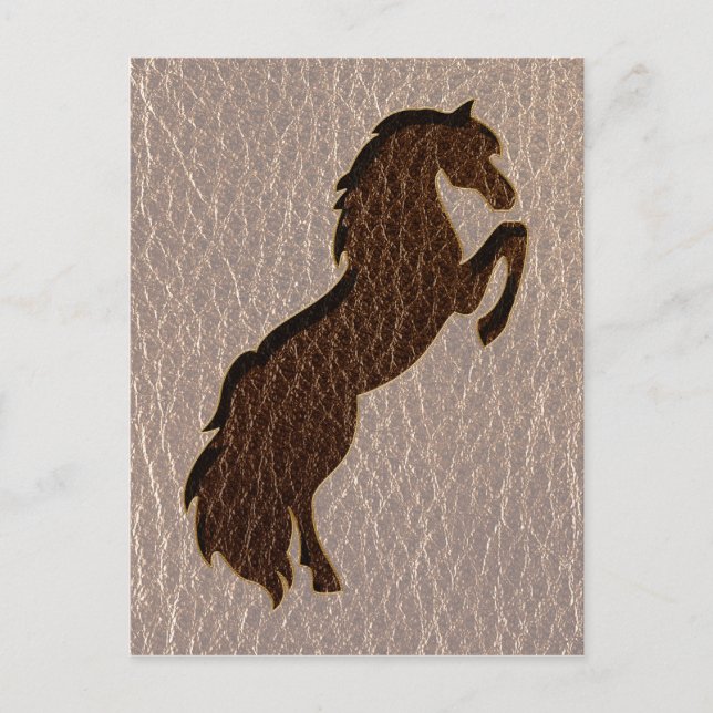 Postal Caballo con aspecto de cuero 2 suave (Anverso)