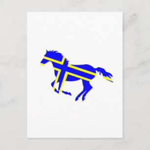 Postal Caballo con bandera
