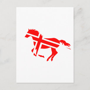 Postal Caballo con bandera