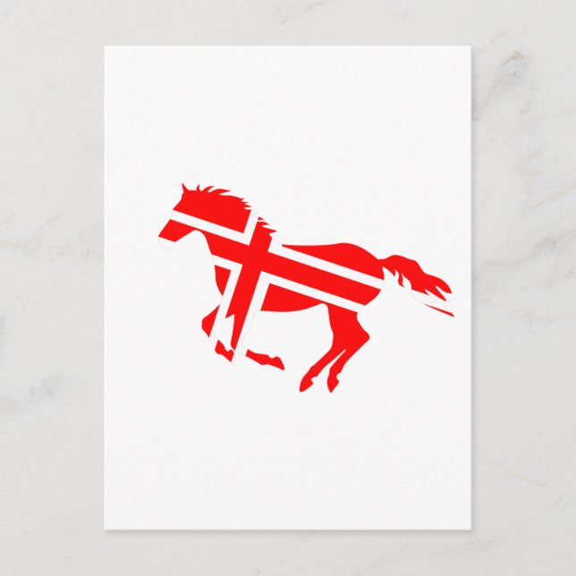 Postal Caballo con bandera (Anverso)