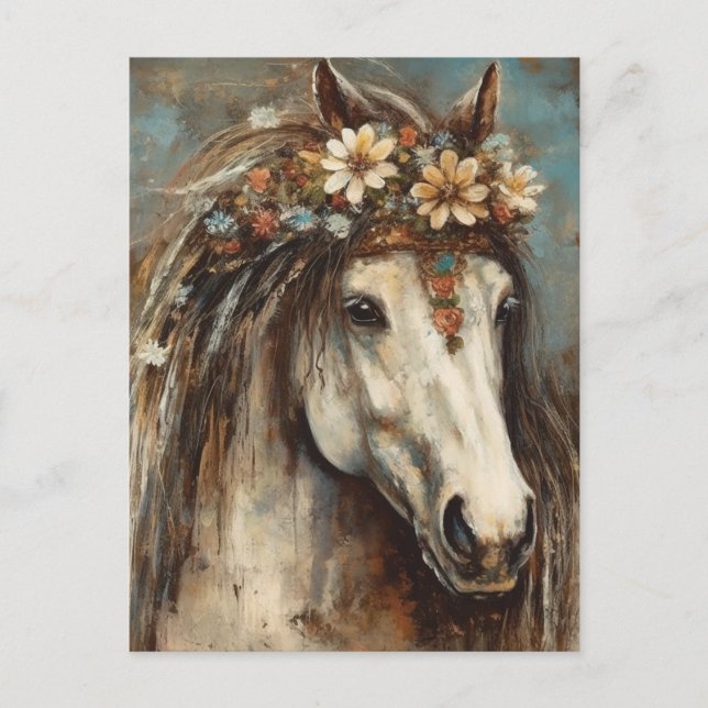 Postal Caballo con corona (Anverso)