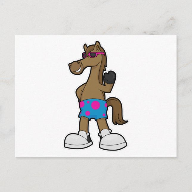 Postal Caballo con Gafas de Sol (Anverso)