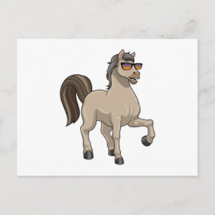 Postal Caballo con Gafas de Sol