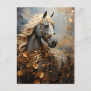 Postal Caballo con Halter dorado