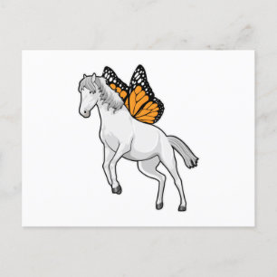 Postal Caballo con Mariposa