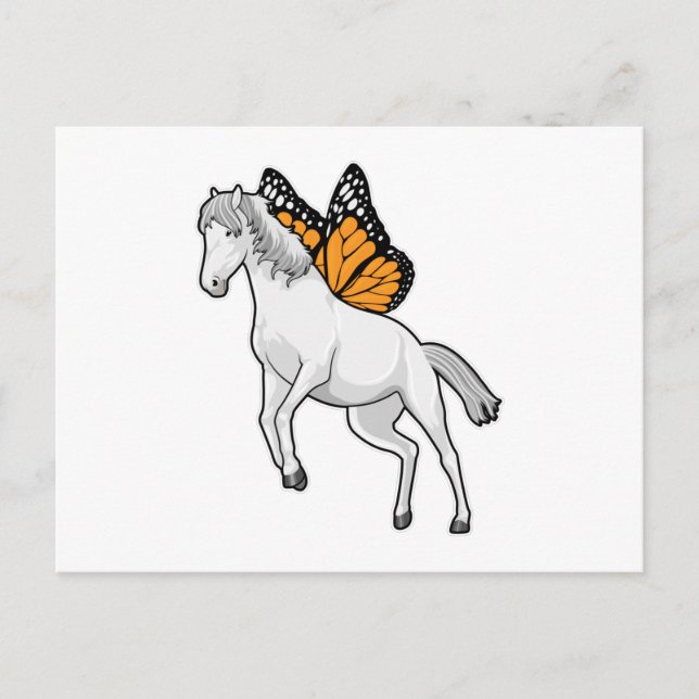 Postal Caballo con mariposa (Anverso)