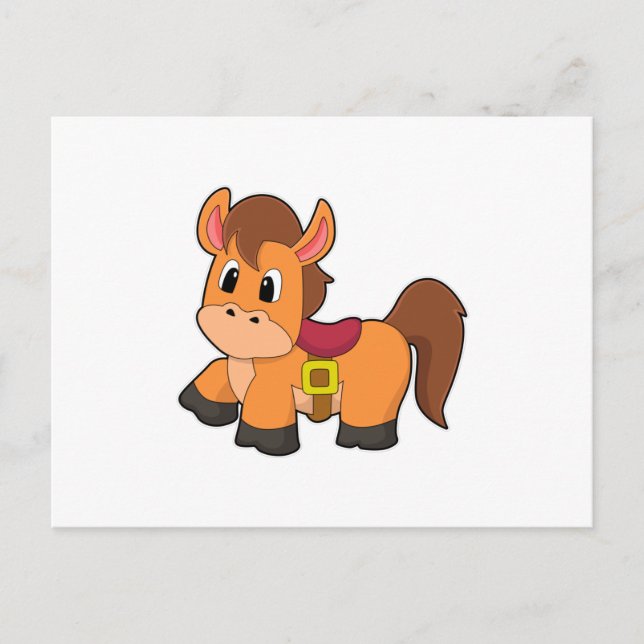 Postal Caballo con montura (Anverso)