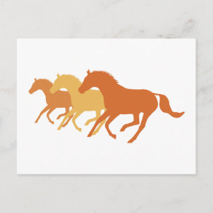 Postal Caballo Corriendo (Naranja)