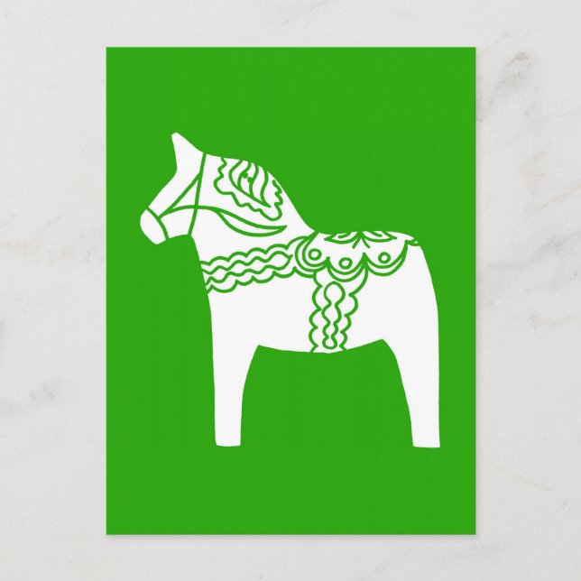 Postal Caballo Dala Verde (Anverso)