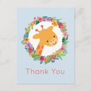 Postal Caballo de Acuarela en Rayas Horizontales Gracias