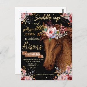 Postal Caballo de agua fiesta de cumpleaños