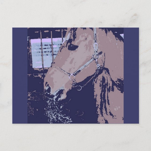 Postal Caballo de arte pop (Anverso)