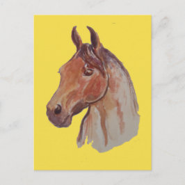 Postal Caballo de Bahía en amarillo