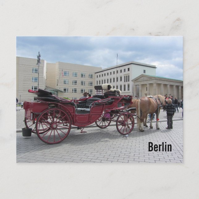 Postal Caballo de Berlín y buggy (Anverso)