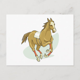 Postal Caballo de caballos de carreras de caballos de car