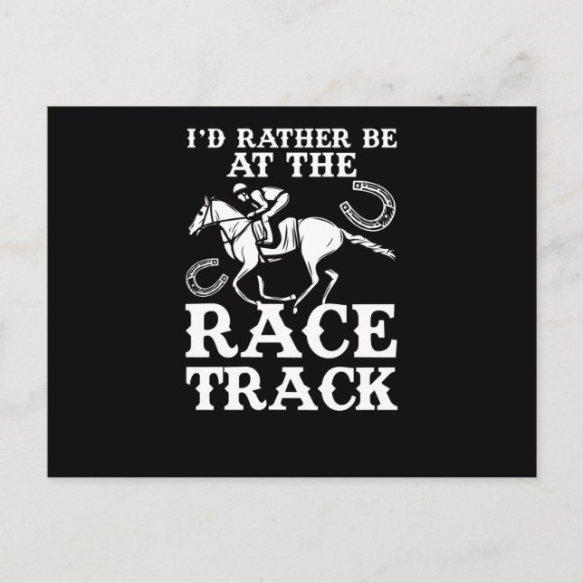 Postal Caballo de Carreras de Caballo Más Bien Race Track (Anverso)