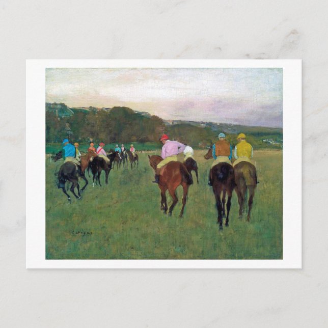 Postal Caballo de carreras Longchamp, Edgar Degas (Anverso)