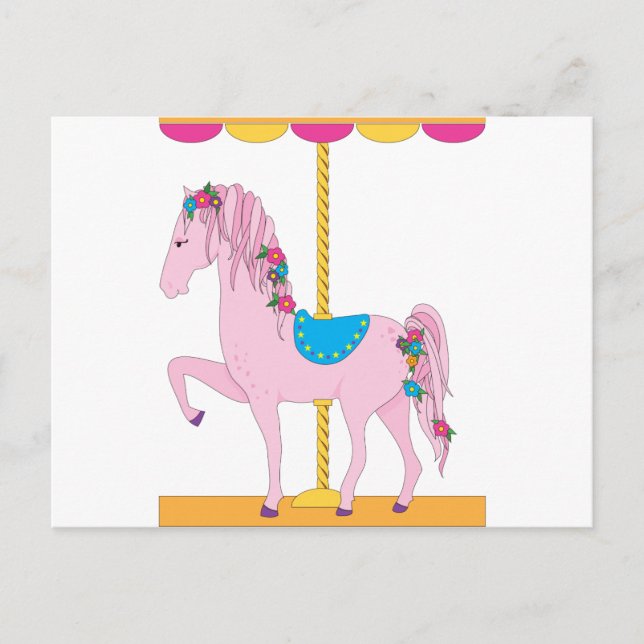 Postal Caballo de carrusel (Anverso)