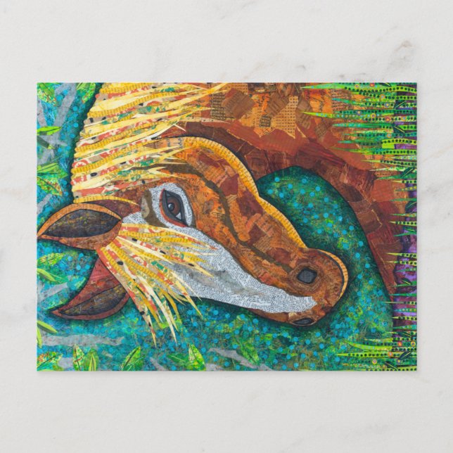 Postal Caballo de castaño (Anverso)