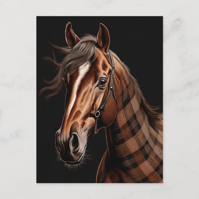 Postal Caballo de castaño revestido (Anverso)
