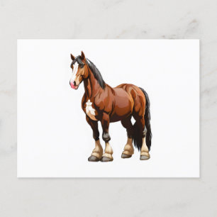 Postal Caballo de Clydesdale