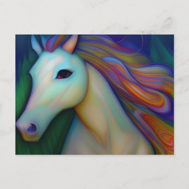 Postal Caballo de cristal contenido (Anverso)