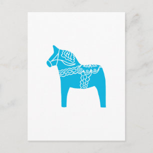 Postal Caballo de Dala Azul