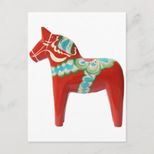 Postal Caballo de dala sueco rojo