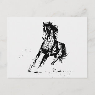 Postal Caballo de dibujo de historietas