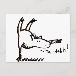 Postal Caballo de dibujos animados divertido ¡Tah Dah!