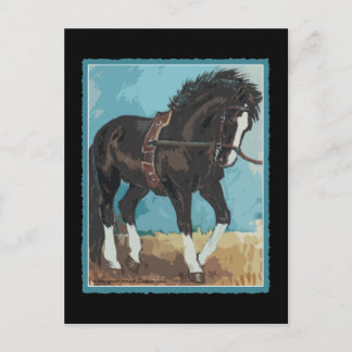 Postal Caballo de Dressage trabajando en el arte del equi